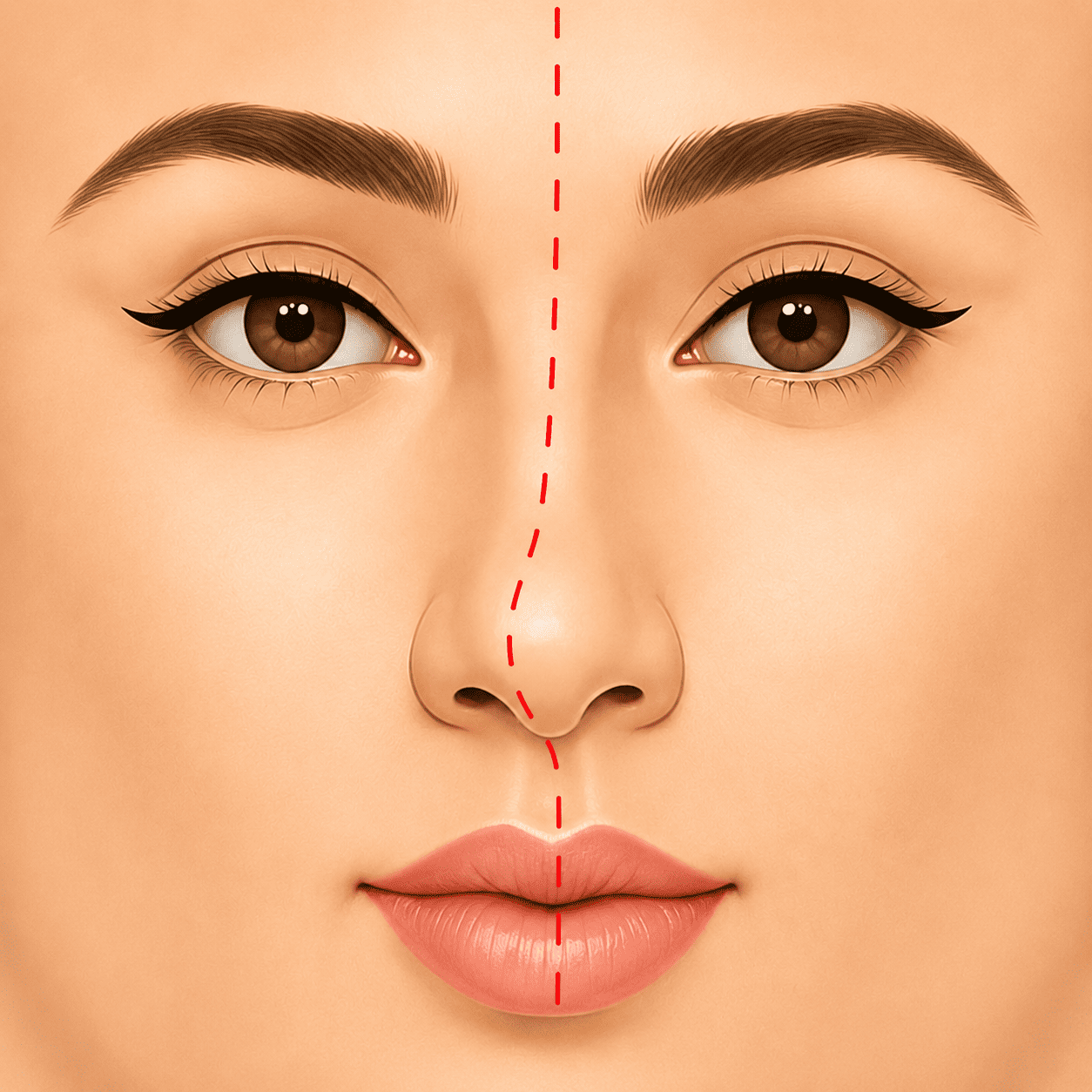 Asymmetrical nose concern illustration