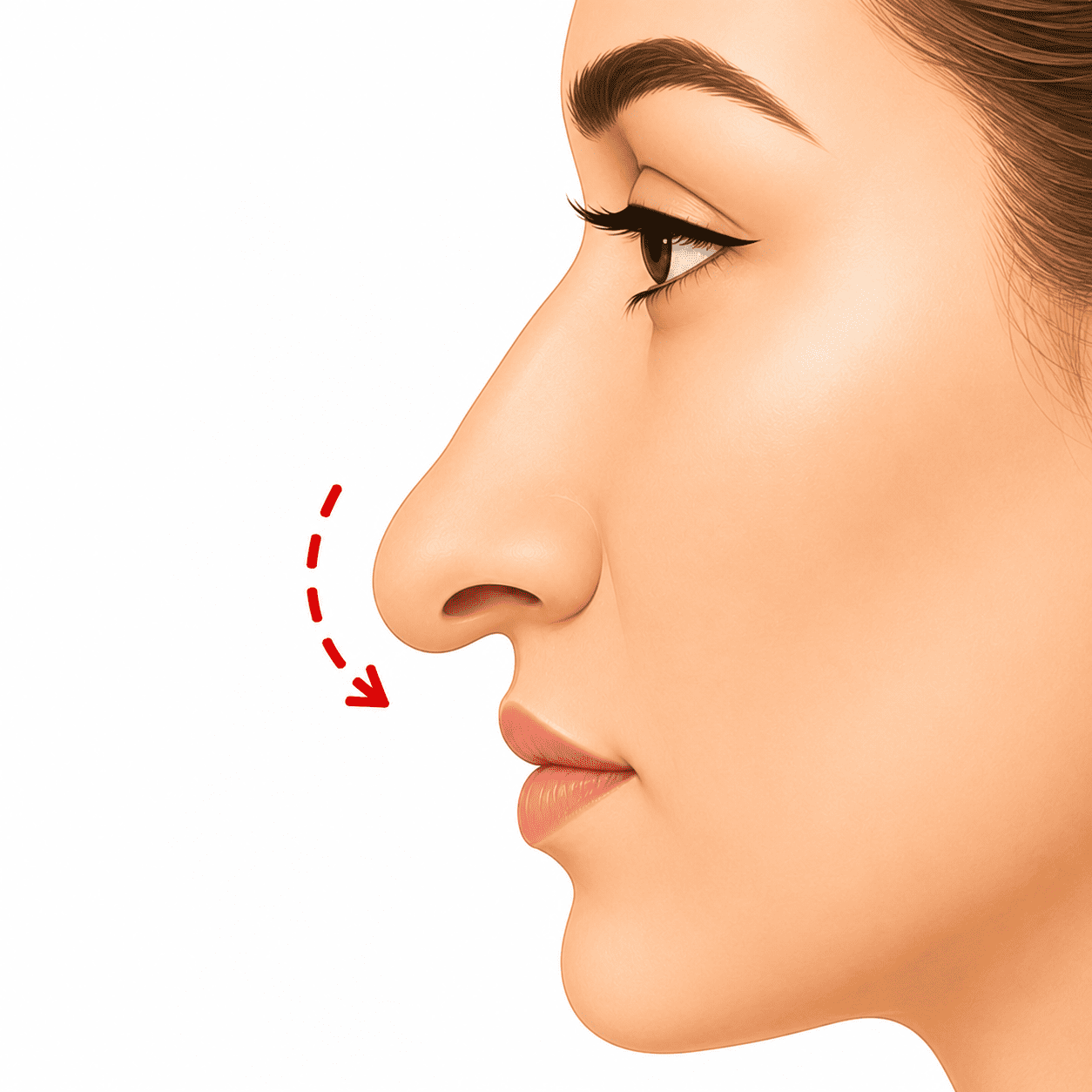 Droopy nasal tip concern illustration